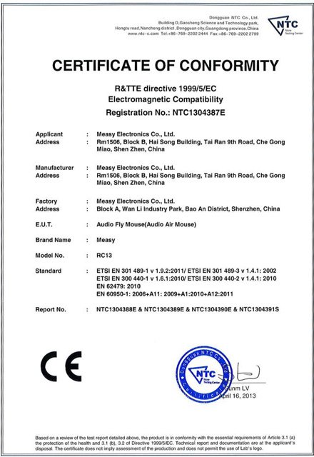 CE certificate